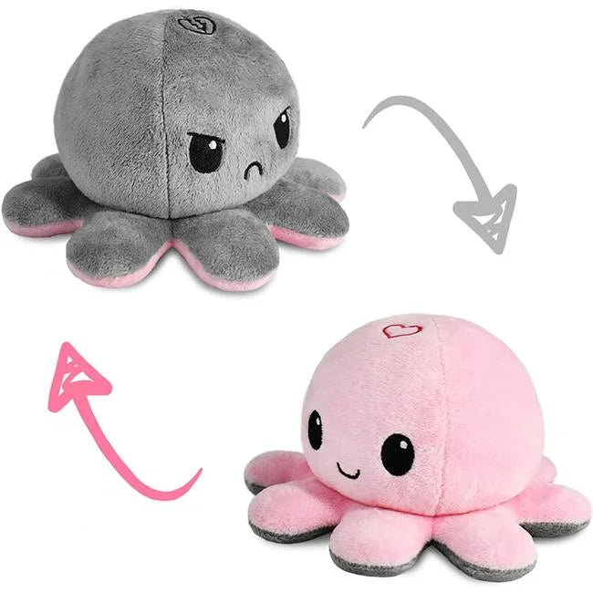 Reversible Octopus Plush Toy – Double-Sided Mood Plushie