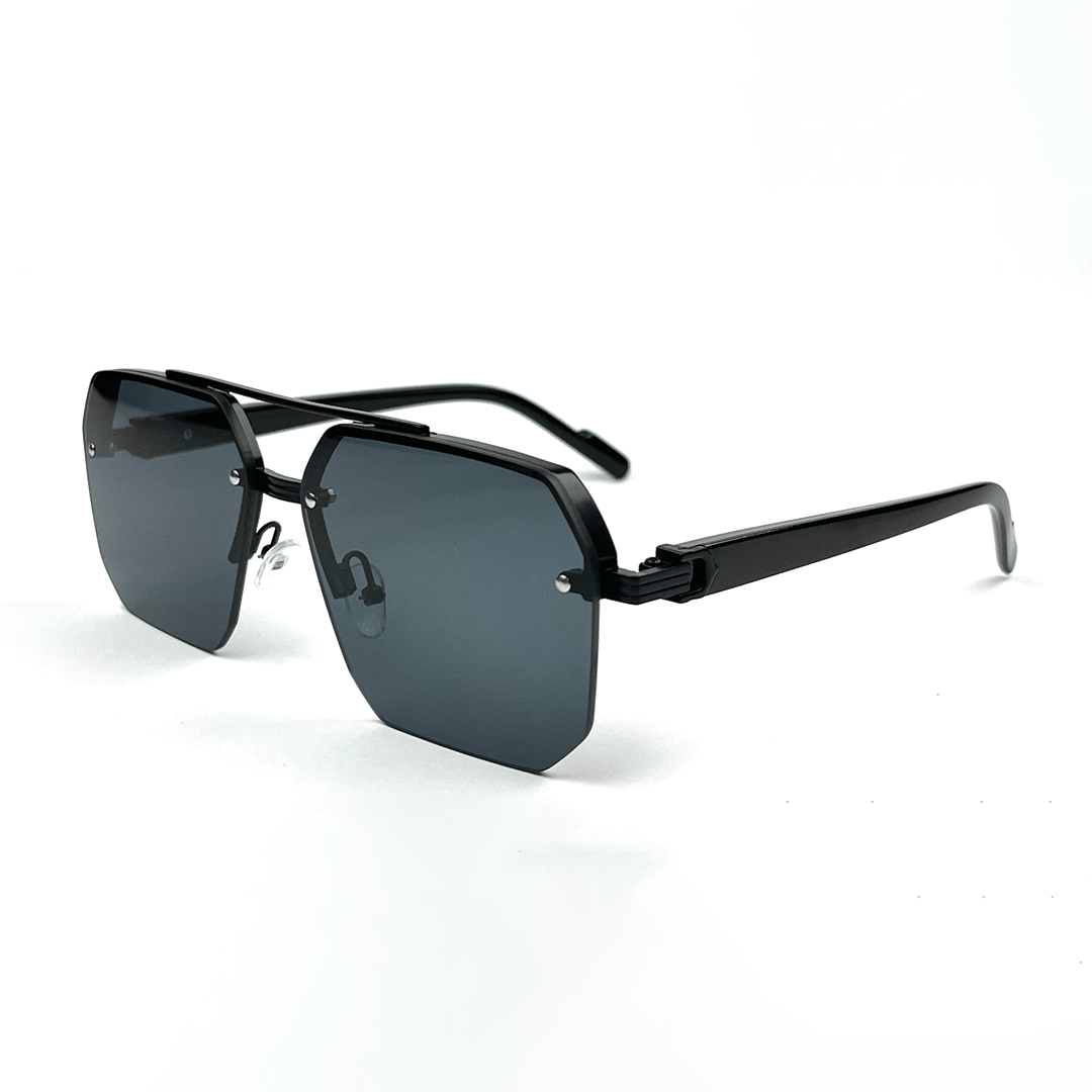 Octagon Rimless Sunglasses - Black