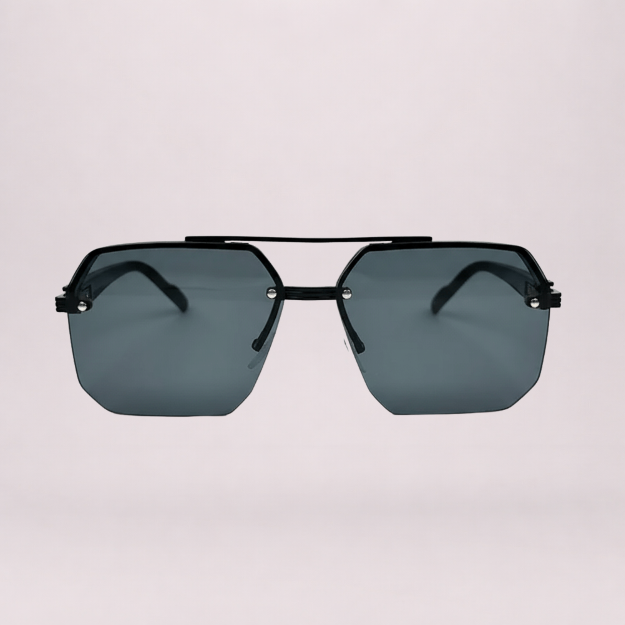 Octagon Rimless Sunglasses - Black